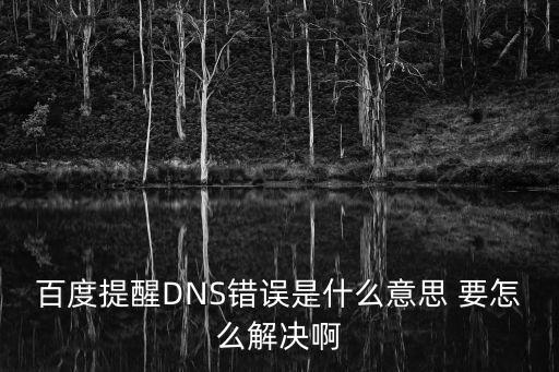 百度dns，百度工具欄提示DNS錯誤是什么意思怎樣解決