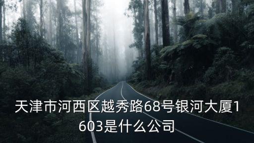 天津市河西區越秀路68號銀河大廈1603是什么公司