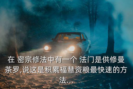 在 密宗修法中有一個 法門是供修曼茶羅,說這是積累福慧資糧最快速的方法...