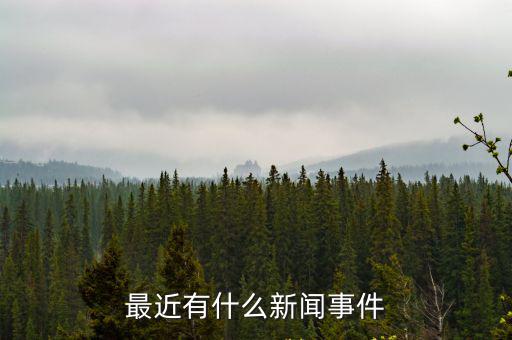 最近有什么新聞事件