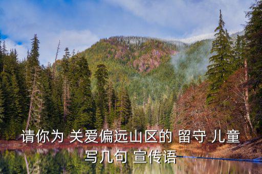 關愛留守兒童的宣傳語,關愛留守兒童名句:我們是一家人!