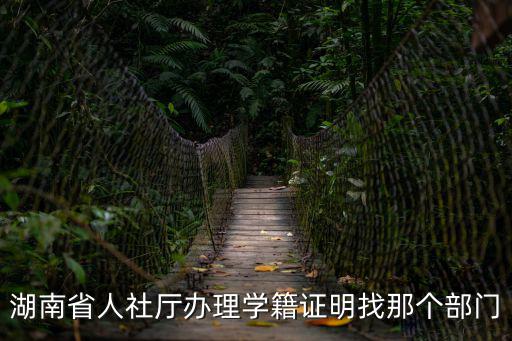 湖南省人社廳辦理學(xué)籍證明找那個(gè)部門