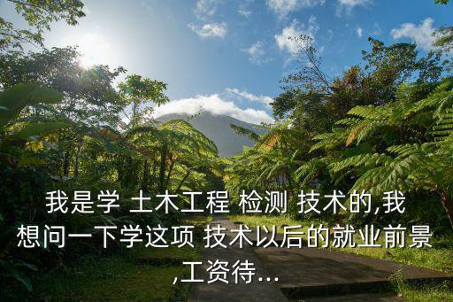 我是學 土木工程 檢測 技術的,我想問一下學這項 技術以后的就業(yè)前景,工資待...