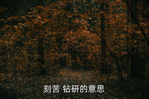 刻苦 鉆研的意思