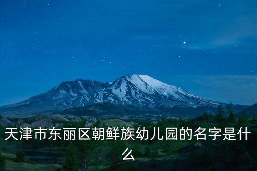 天津市東麗區幼兒園有哪些，天津市東麗區朝鮮族幼兒園的名字是什么