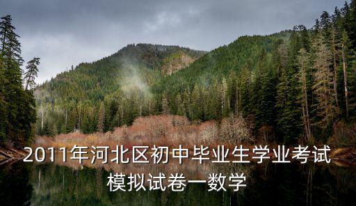 2011年河北區初中畢業生學業考試模擬試卷一數學