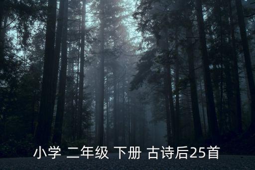 小學 二年級 下冊 古詩后25首
