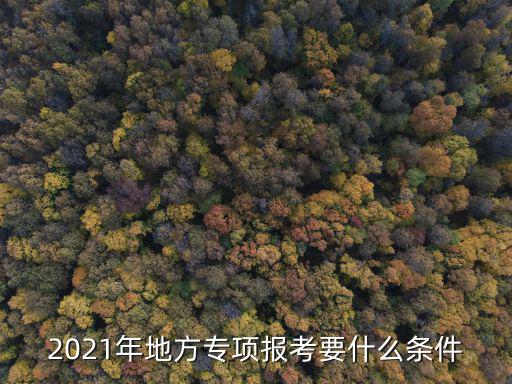 2021年地方專項報考要什么條件