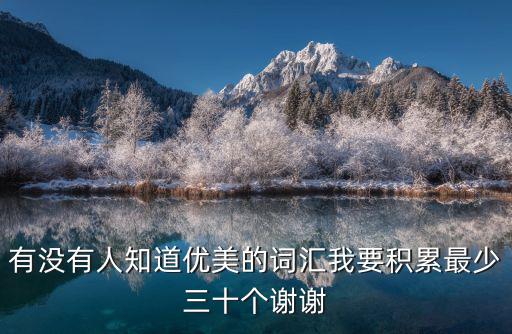 詞匯，有沒有人知道優(yōu)美的詞匯我要積累最少三十個(gè)謝謝