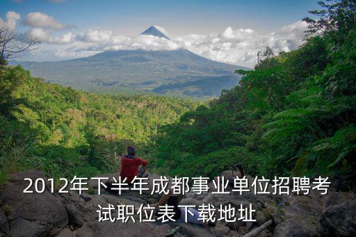 2012年下半年成都事業單位招聘考試職位表下載地址