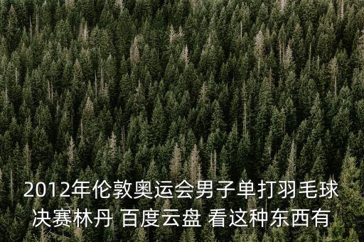 2012年倫敦奧運會男子單打羽毛球決賽林丹 百度云盤 看這種東西有