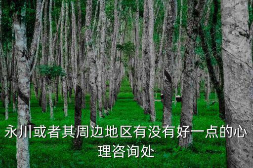 永川或者其周邊地區有沒有好一點的心理咨詢處