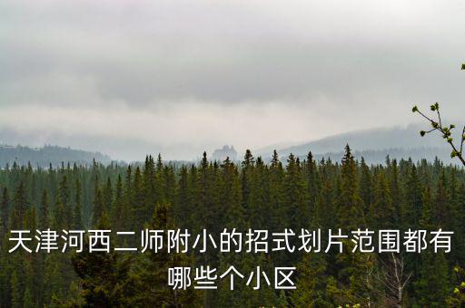 天津河西二師附小的招式劃片范圍都有哪些個(gè)小區(qū)