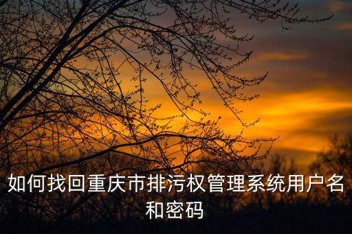 如何找回重慶市排污權管理系統(tǒng)用戶名和密碼
