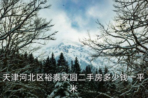 天津河北區裕泰家園二手房多少錢一平米