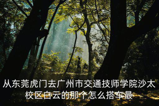 從東莞虎門去廣州市交通技師學(xué)院沙太校區(qū)白云的那個(gè)怎么搭車最