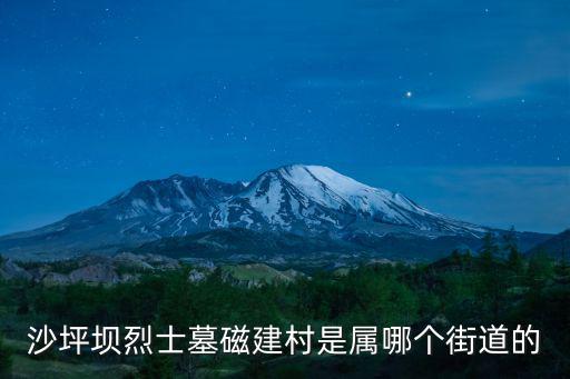 沙坪壩烈士墓磁建村是屬哪個街道的
