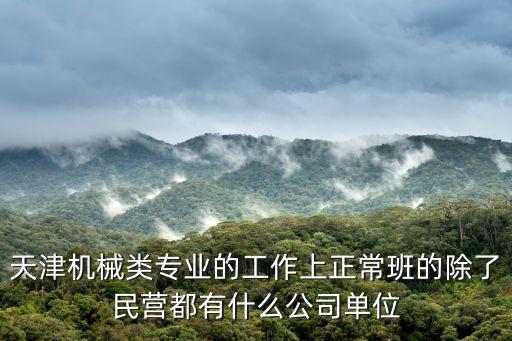 天津機械類專業的工作上正常班的除了民營都有什么公司單位