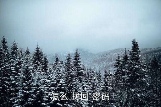 怎么 找回 密碼