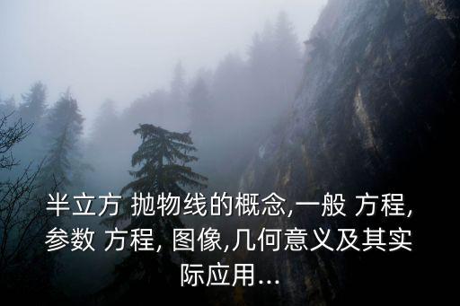 半立方 拋物線的概念,一般 方程,參數(shù) 方程, 圖像,幾何意義及其實(shí)際應(yīng)用...
