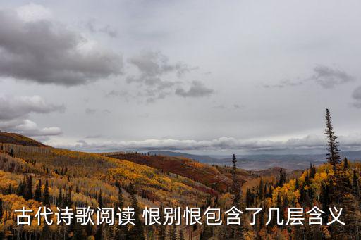 古代詩歌閱讀 恨別恨包含了幾層含義