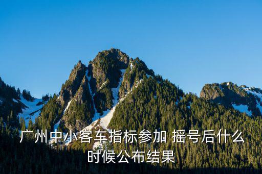  廣州中小客車指標參加 搖號后什么時候公布結果