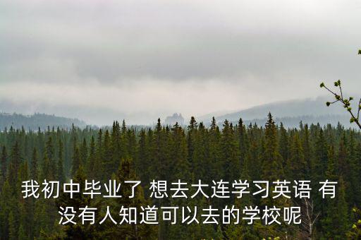我初中畢業了 想去大連學習英語 有沒有人知道可以去的學校呢
