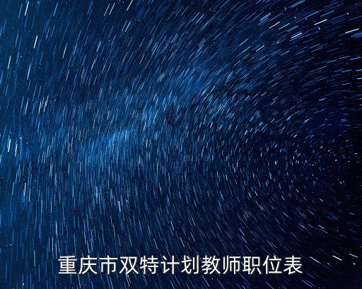 重慶市雙特計(jì)劃教師職位表