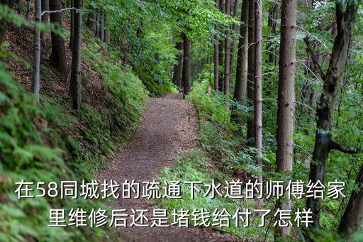 在58同城找的疏通下水道的師傅給家里維修后還是堵錢給付了怎樣