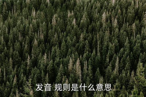 發音 規則是什么意思
