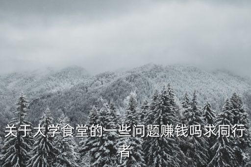 關于大學食堂的一些問題賺錢嗎求同行者