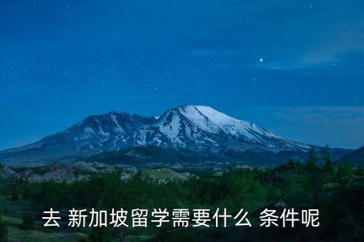 去 新加坡留學需要什么 條件呢