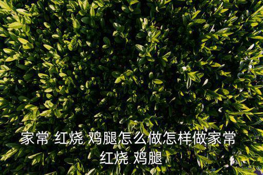 家常 紅燒 雞腿怎么做怎樣做家常 紅燒 雞腿