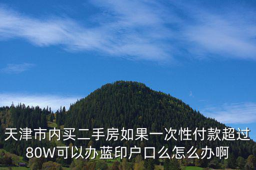 天津市內(nèi)買二手房如果一次性付款超過80W可以辦藍印戶口么怎么辦啊