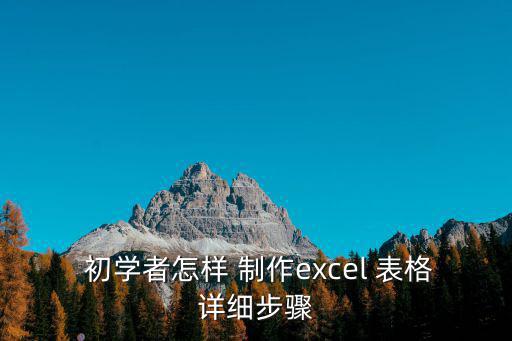  初學者怎樣 制作excel 表格詳細步驟