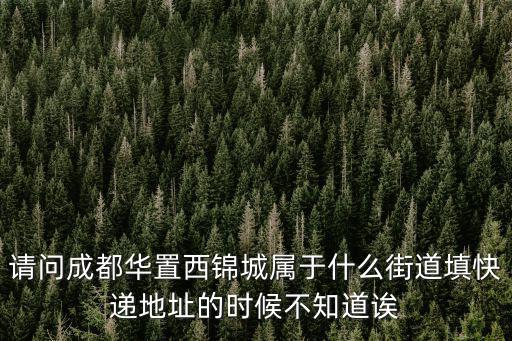 請問成都華置西錦城屬于什么街道填快遞地址的時候不知道誒