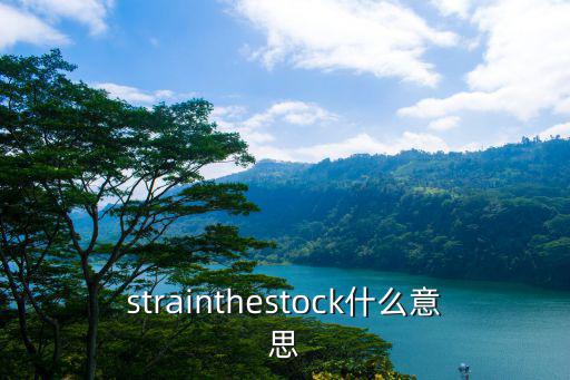 strainthestock什么意思