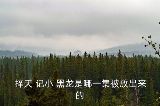  擇天 記小 黑龍是哪一集被放出來的