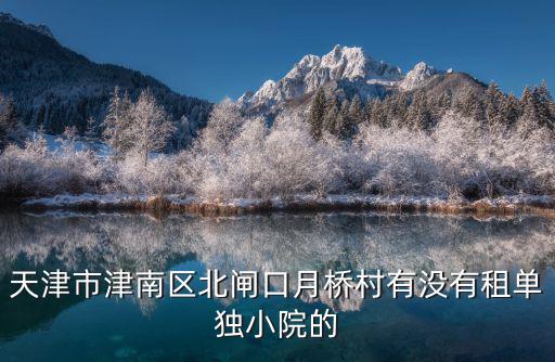 天津市400元的房屋出租，天津市津南區(qū)北閘口月橋村有沒(méi)有租單獨(dú)小院的