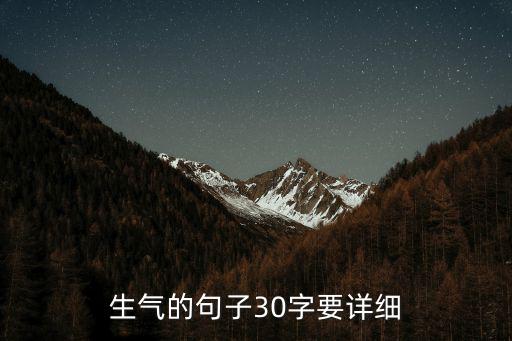 生氣的句子30字要詳細