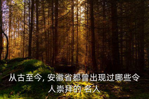 從古至今, 安徽省都曾出現過哪些令人崇拜的 名人