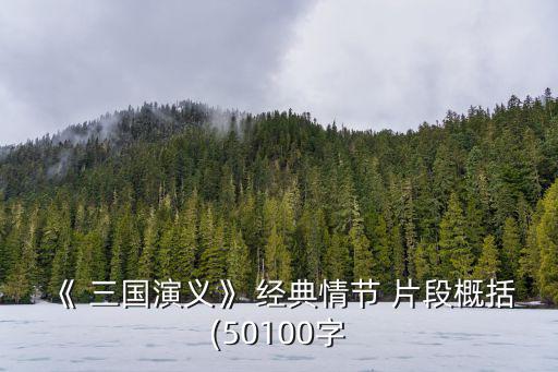 《 三國演義》 經典情節 片段概括(50100字