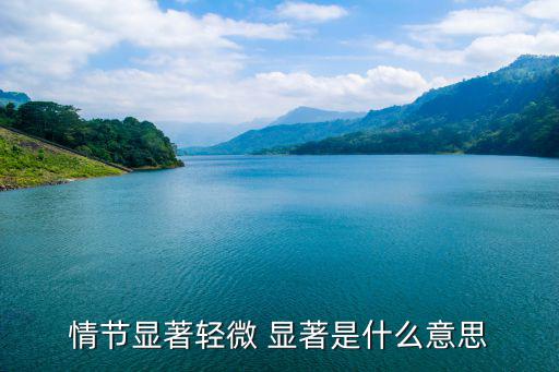 情節顯著輕微 顯著是什么意思