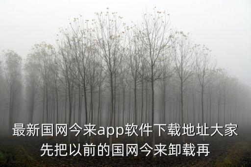 最新國網今來app軟件下載地址大家先把以前的國網今來卸載再