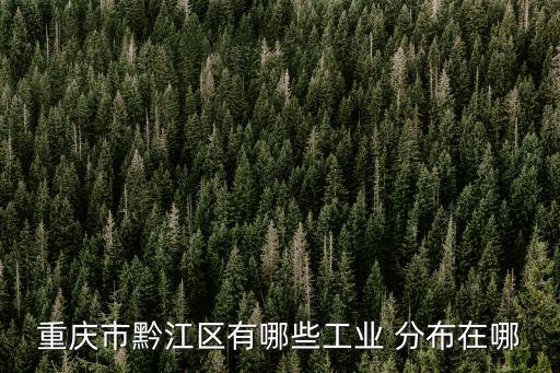 重慶市黔江區(qū)有哪些工業(yè) 分布在哪