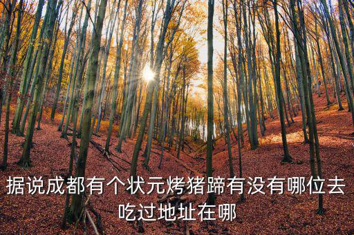據(jù)說(shuō)成都有個(gè)狀元烤豬蹄有沒(méi)有哪位去吃過(guò)地址在哪