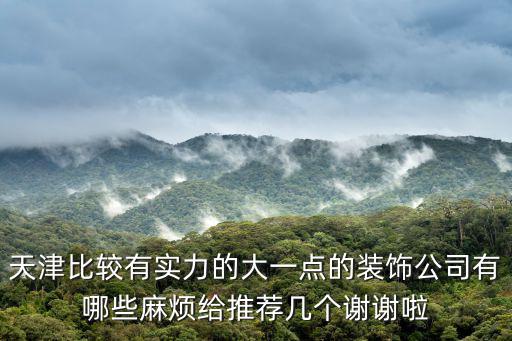 天津比較有實(shí)力的大一點(diǎn)的裝飾公司有哪些麻煩給推薦幾個(gè)謝謝啦