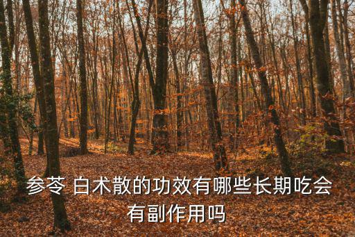 參苓 白術散的功效有哪些長期吃會有副作用嗎