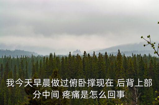 我今天早晨做過俯臥撐現在 后背上部分中間 疼痛是怎么回事