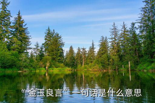 “ 金玉良言”一句話是什么意思